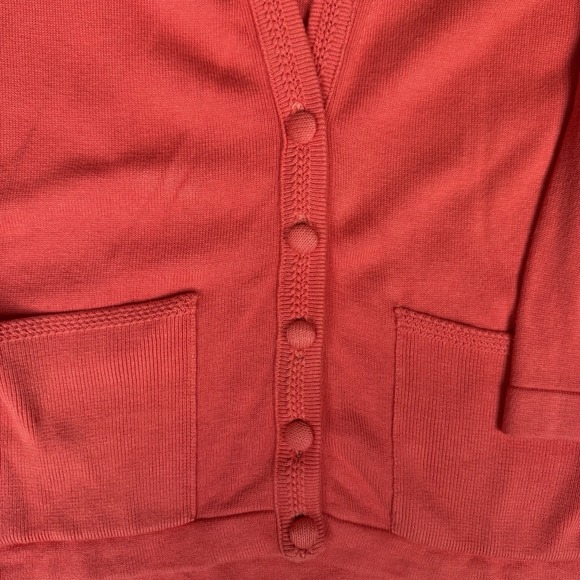 Vintage Miss Sophisticates Pendleton Knit Cardigan Woman's Medium Coral USA Made - Picture 3 of 8